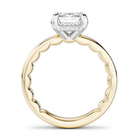 My Caroline Scalloped Radiance Emerald Cut Engagement Mounting