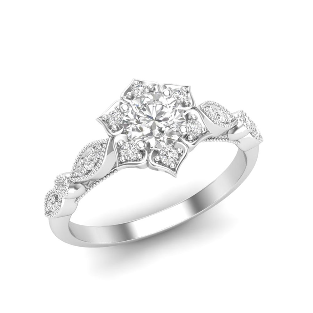 Love Story® Bloomcrest Round Diamond Engagement Ring