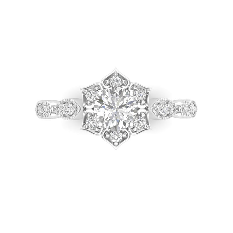 Love Story® Bloomcrest Round Diamond Engagement Ring