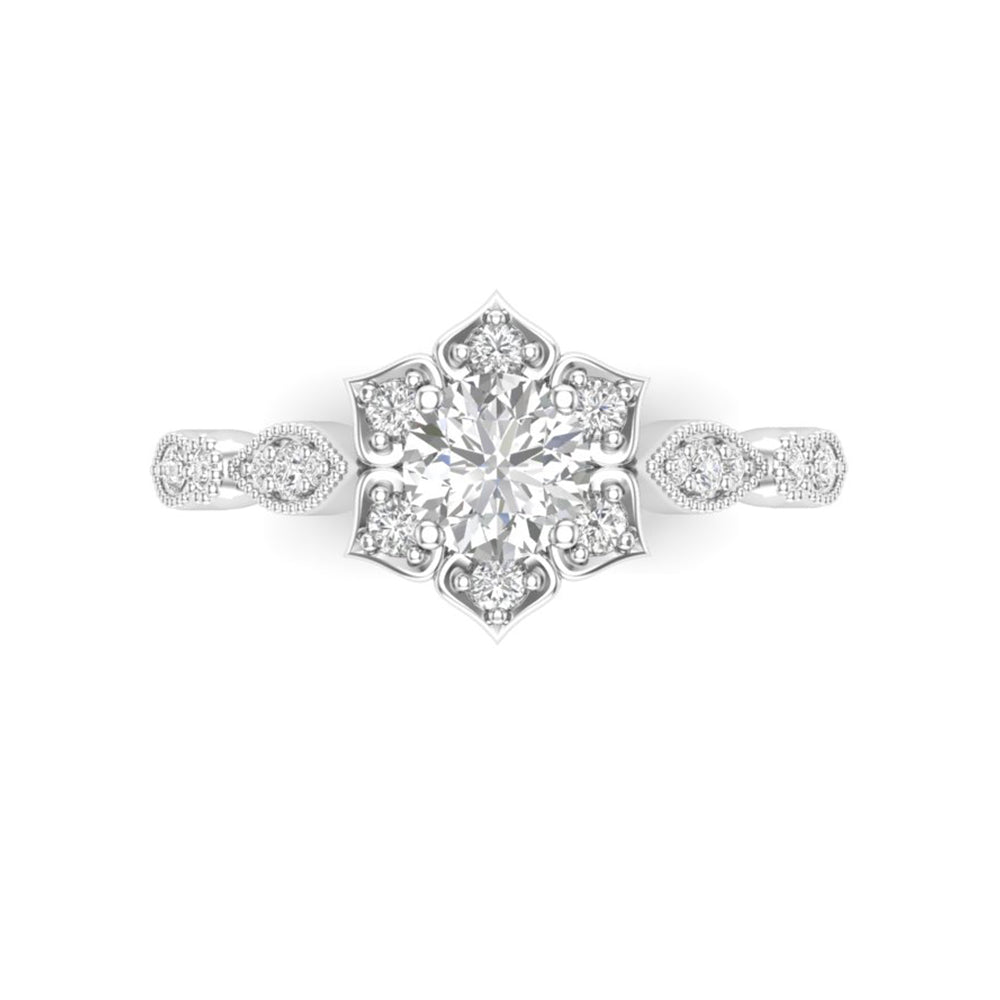 Love Story® Bloomcrest Round Diamond Engagement Ring
