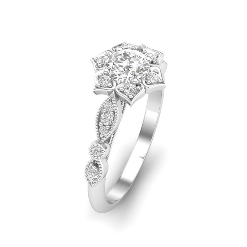 Love Story® Bloomcrest Round Diamond Engagement Ring