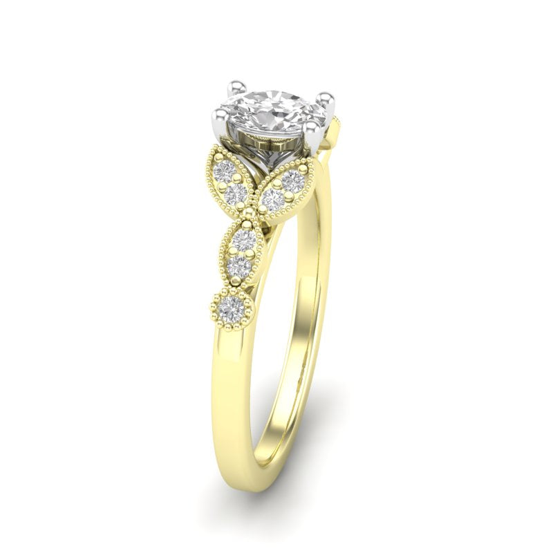 Love Story® Golden Bloom Oval Diamond Engagement Ring