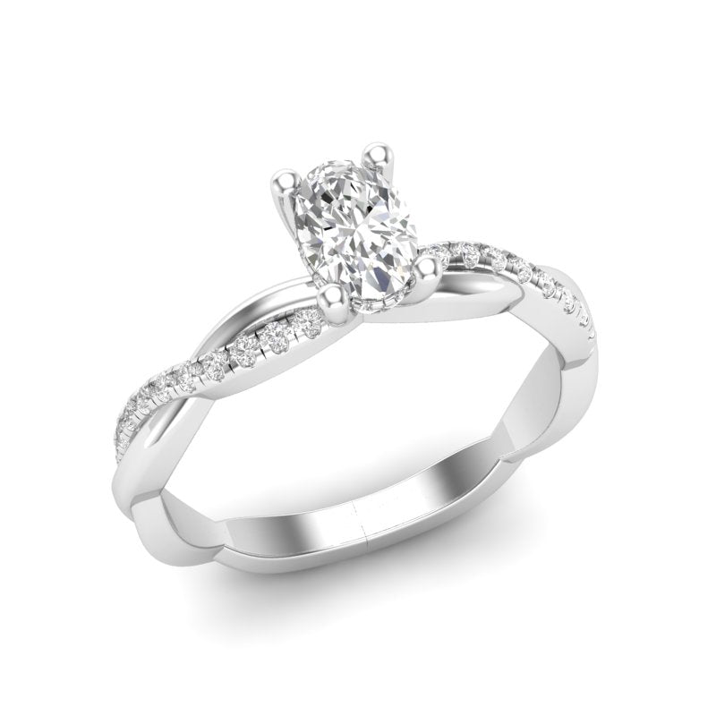 Love Story® Graceful Twist Oval Diamond Engagement Ring