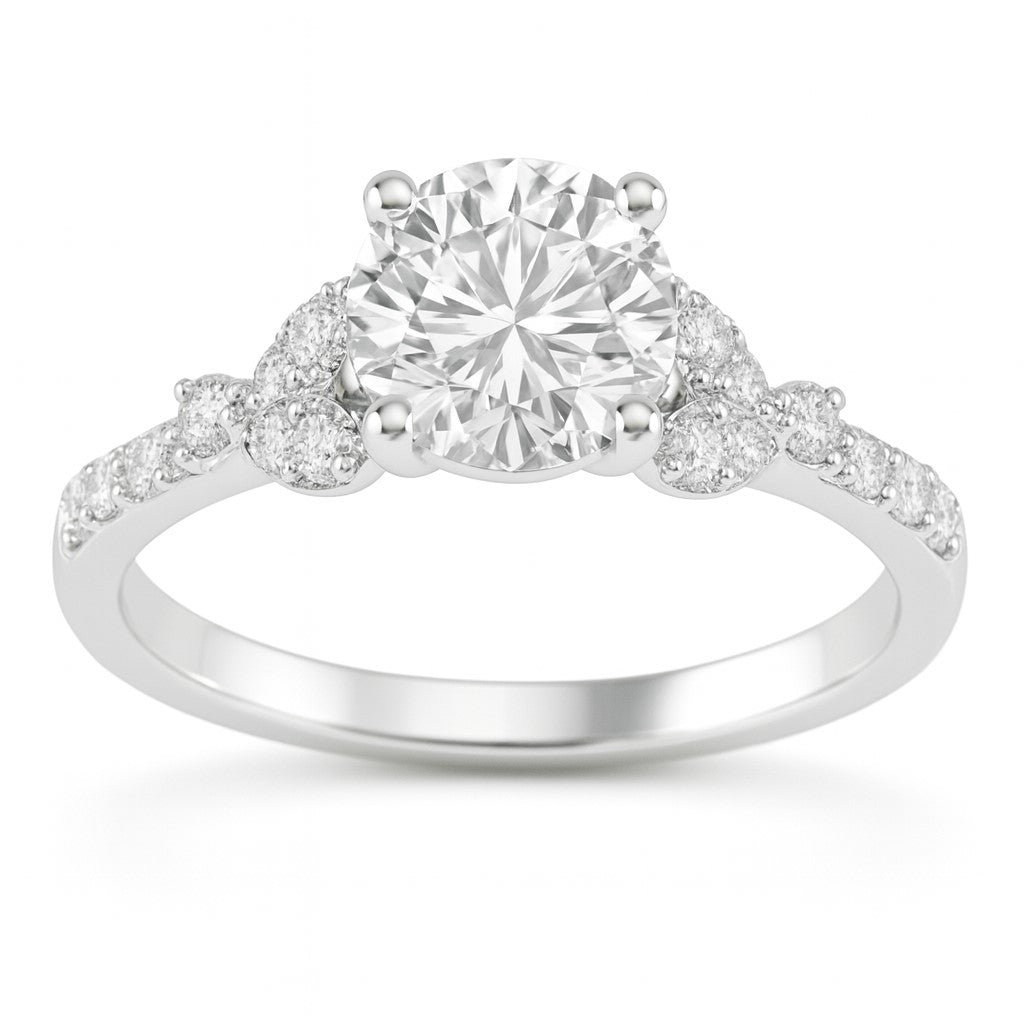 Love Story® Glacial Bloom Round Diamond Engagement Ring