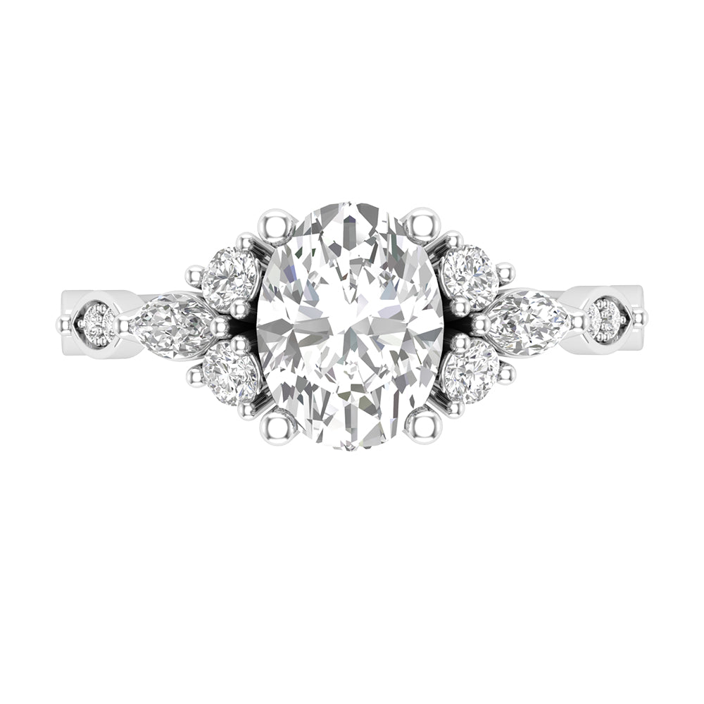 Love Story® Marquise Embrace Oval Diamond Engagement Ring