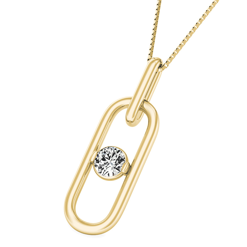 Modern Link Diamond Pendant