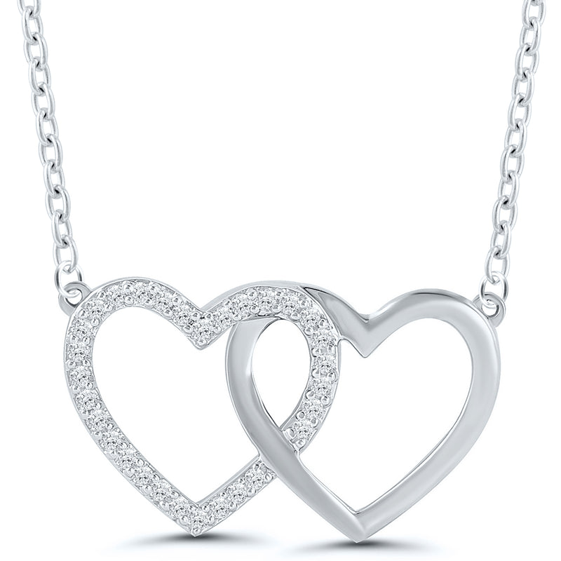 Silver Double Heart Necklace