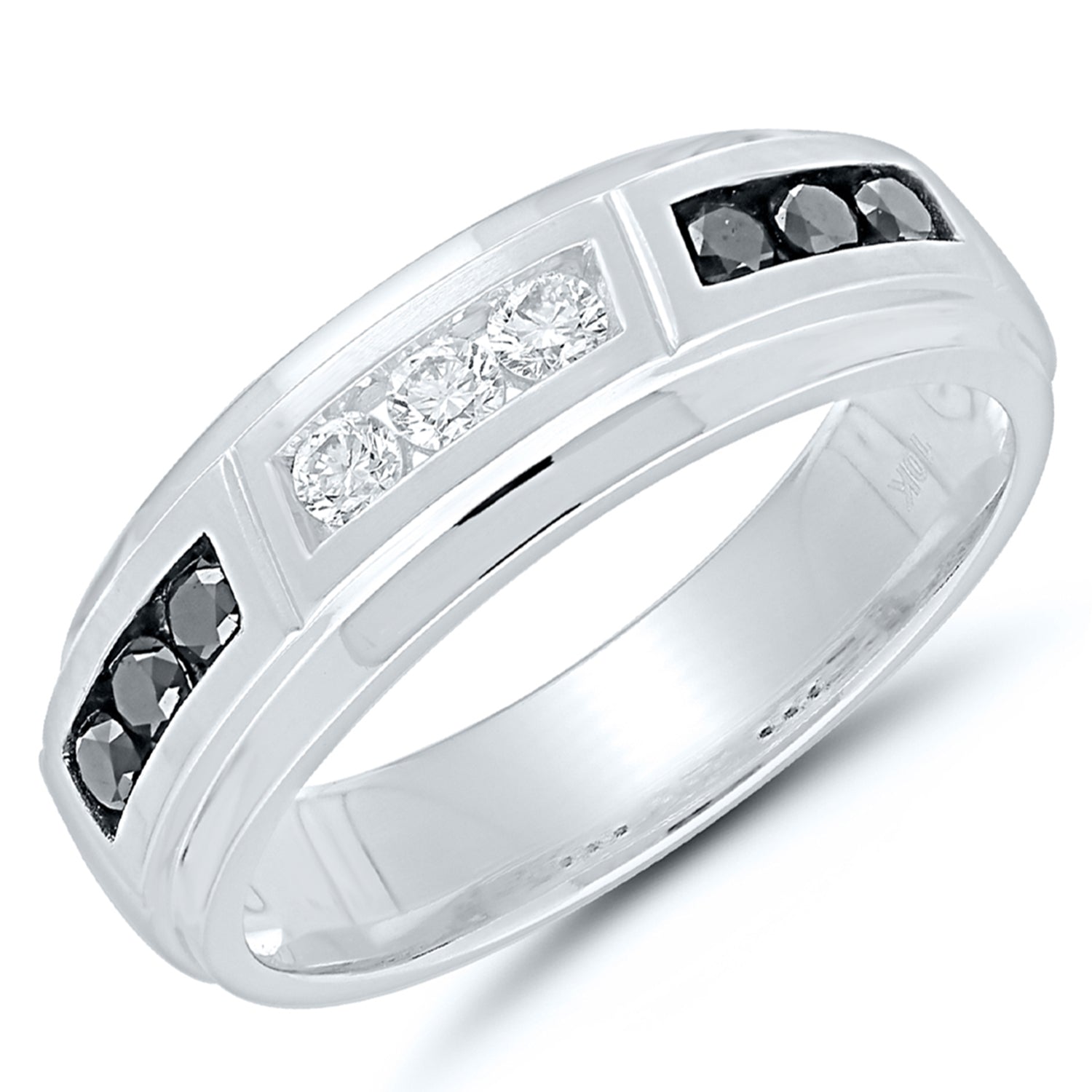 Men's White &amp; Black Diamond Ring