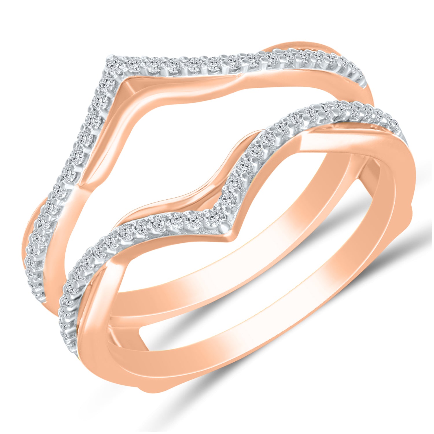 Rose Gold 1/4 Carat Diamond Ring Guard