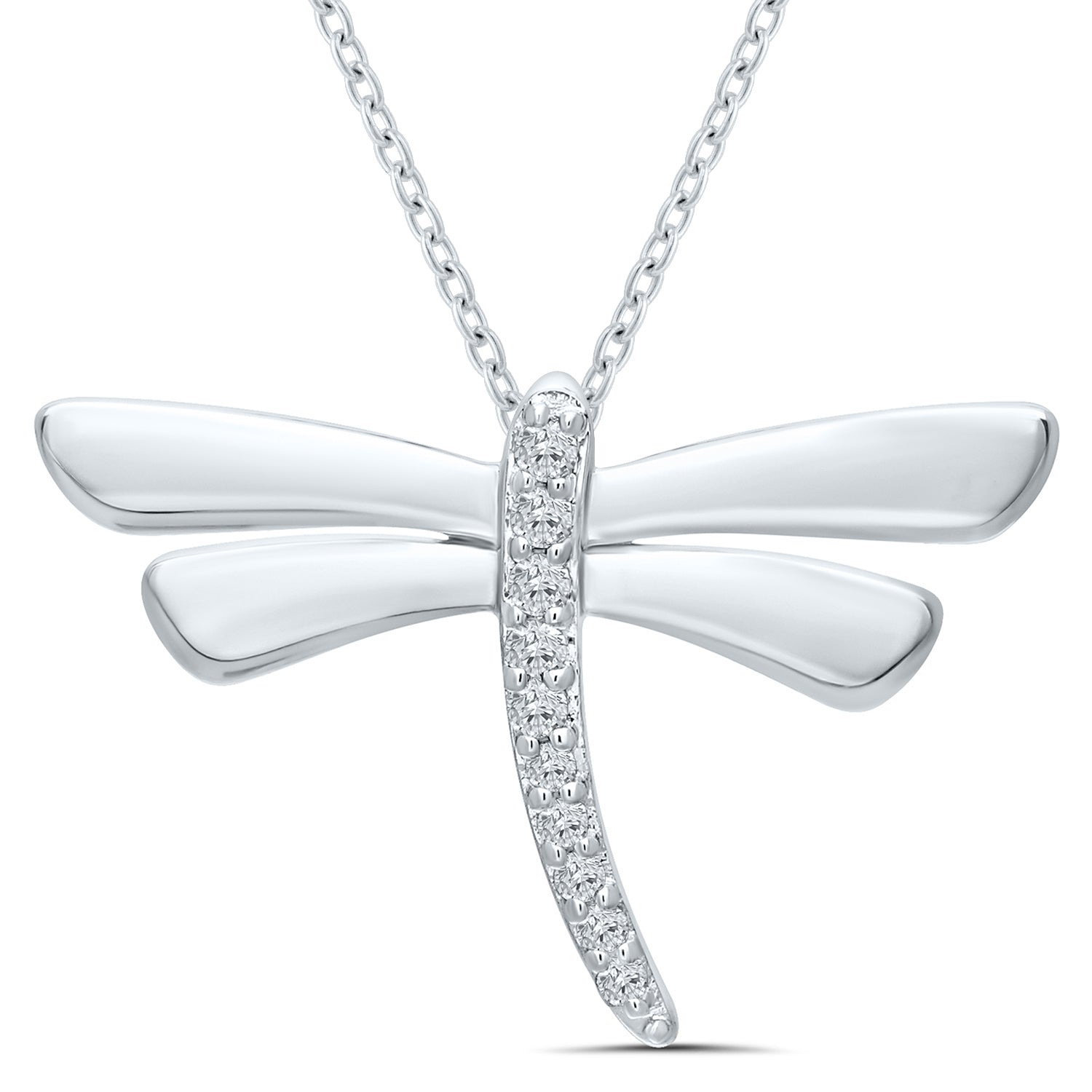 Diamond Dragonfly Pendant
