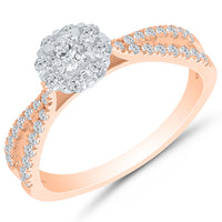 Two Hearts® Blush Bloom Round Diamond Engagement Ring