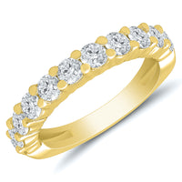 Yellow Gold Prong Set Diamond Anniversary Band