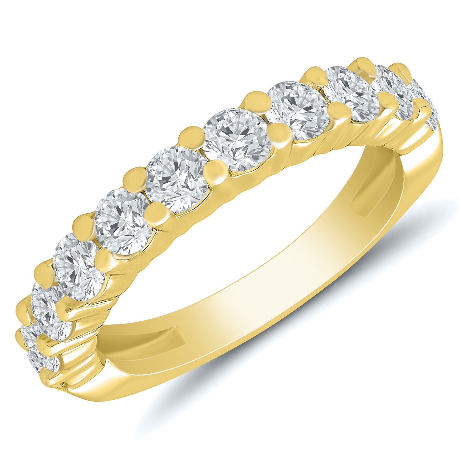 Yellow Gold Prong Set Diamond Anniversary Band