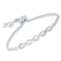 Infinity Twist Diamond Bolo Bracelet