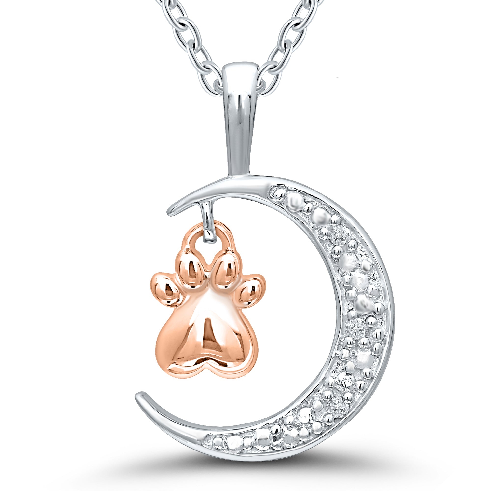 Tali & Tabi® Moonlight Paw Print Pendant