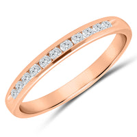 14K Channel Set Round Diamond Band