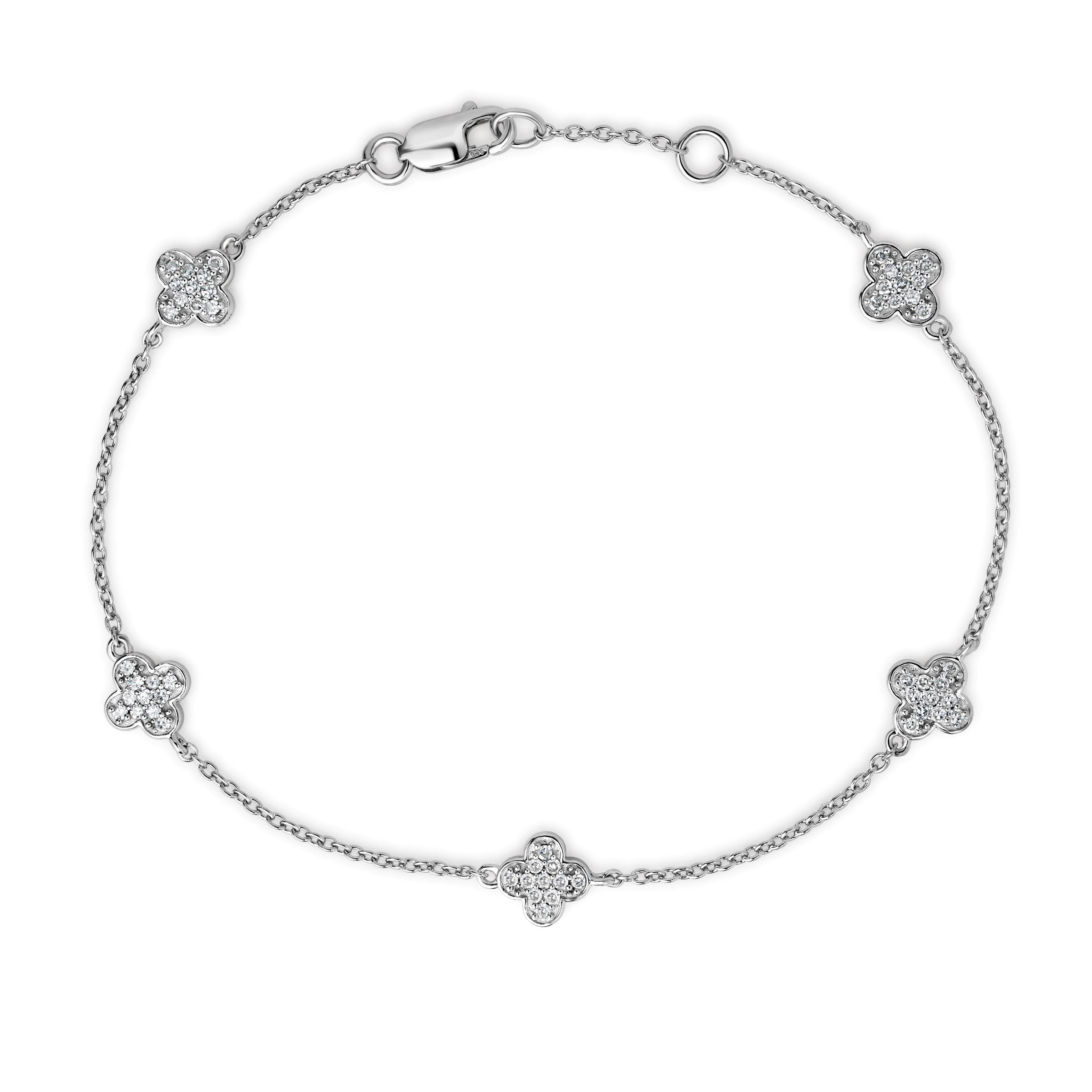Diamond Clover Chain Bracelet