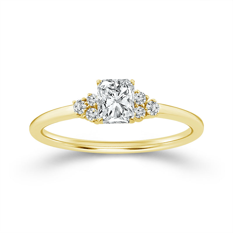 Two Hearts® Golden Era Radiant Diamond Engagement Ring