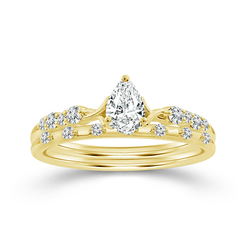 Two Hearts® Divine Cascade Pear Diamond Bridal Set
