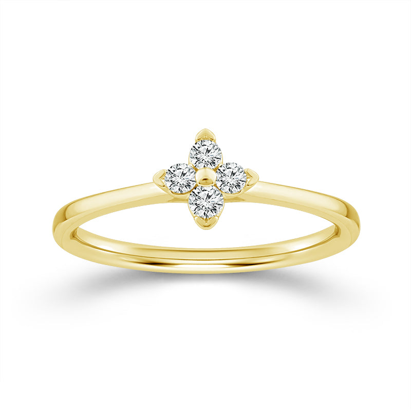 Petal Light Round Diamond Promise Ring