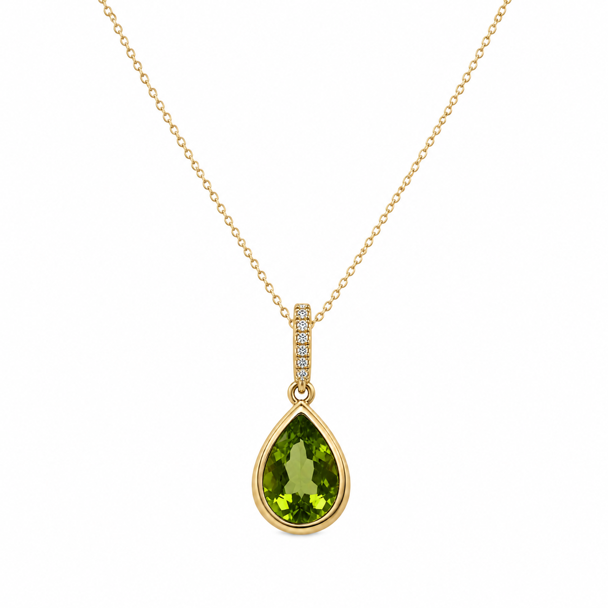 Olive Dewdrop Peridot Pendant