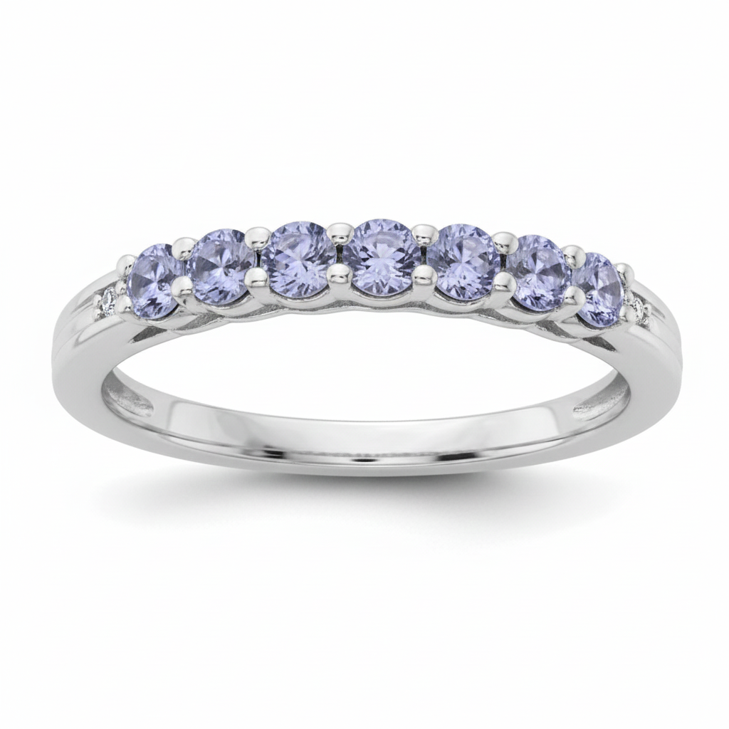 Tanzanite Crescent Stack Band