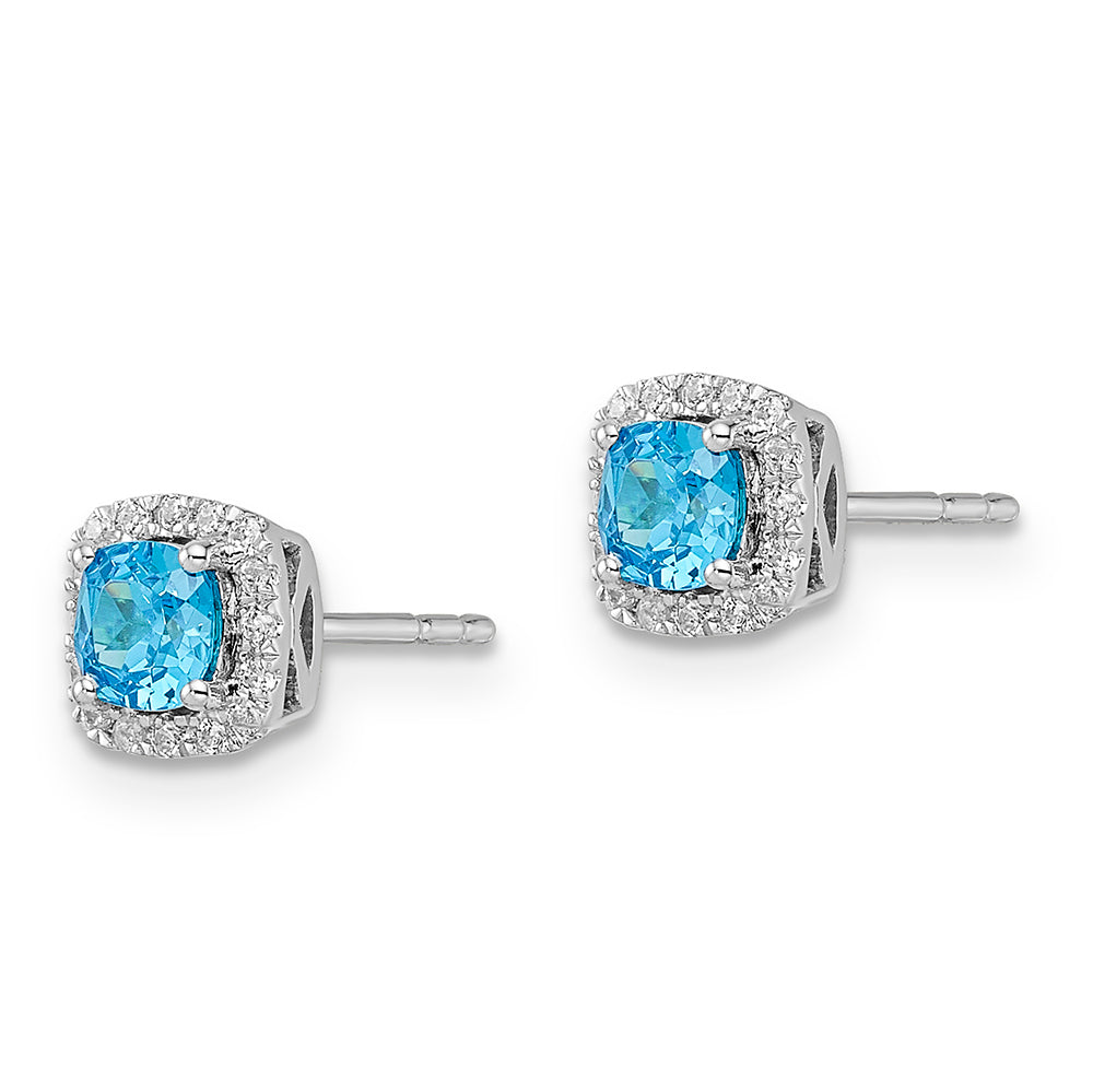Cool Flame Blue Topaz Earrings