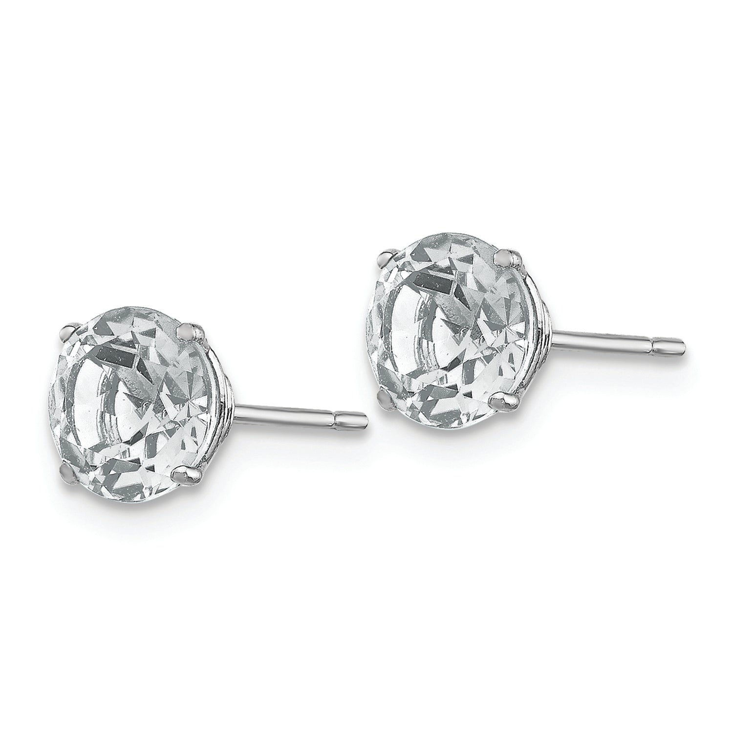 Mistlight White Topaz 6mm Stud Earrings