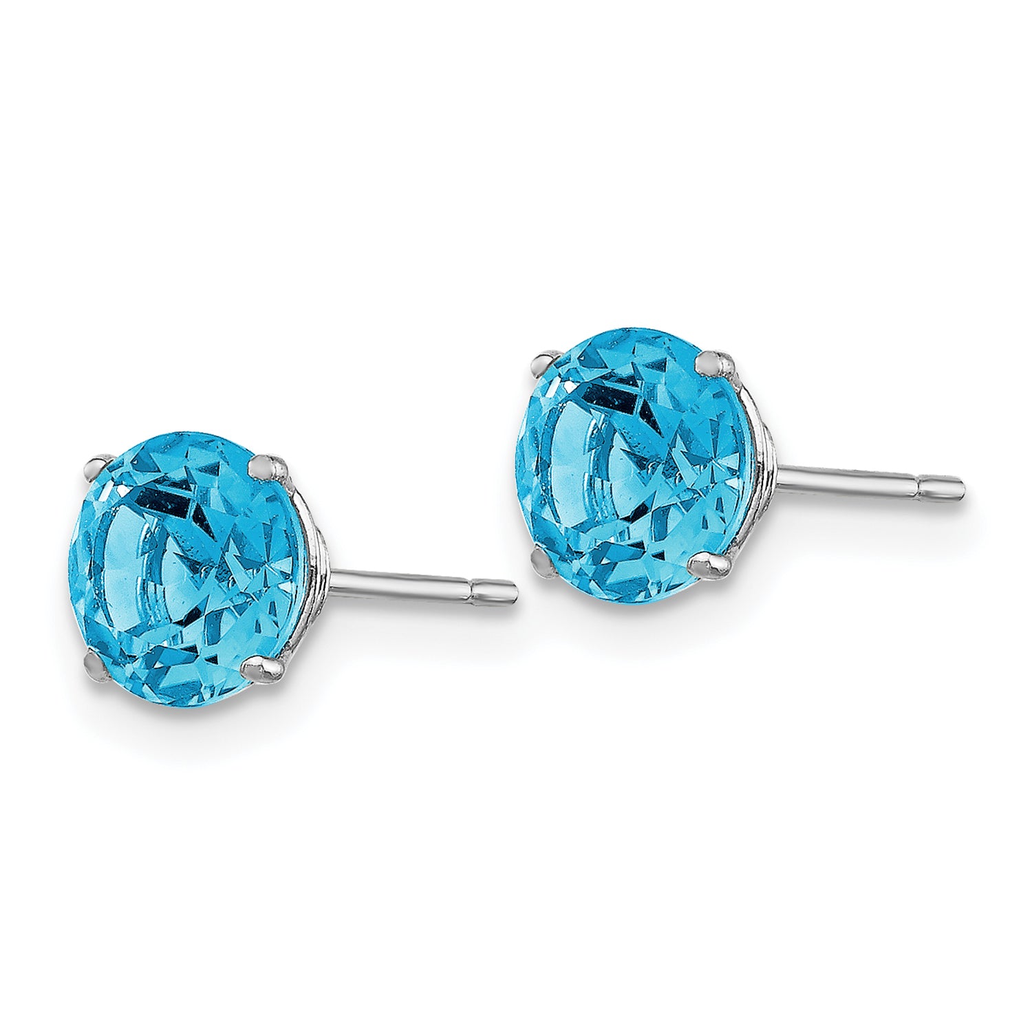 Arctic Blue Topaz 6mm Stud Earrings