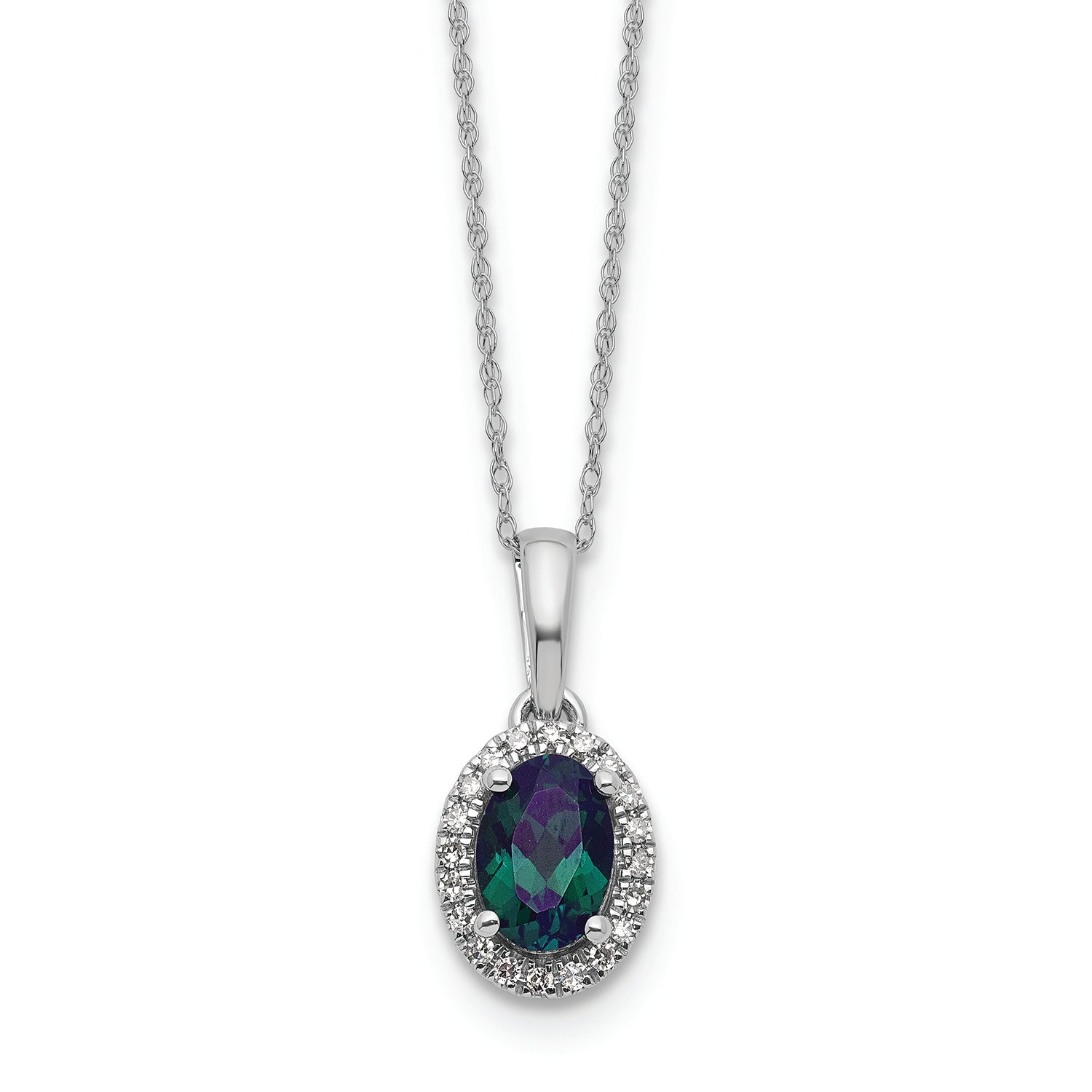 Mystic Glow Alexandrite Halo Pendant