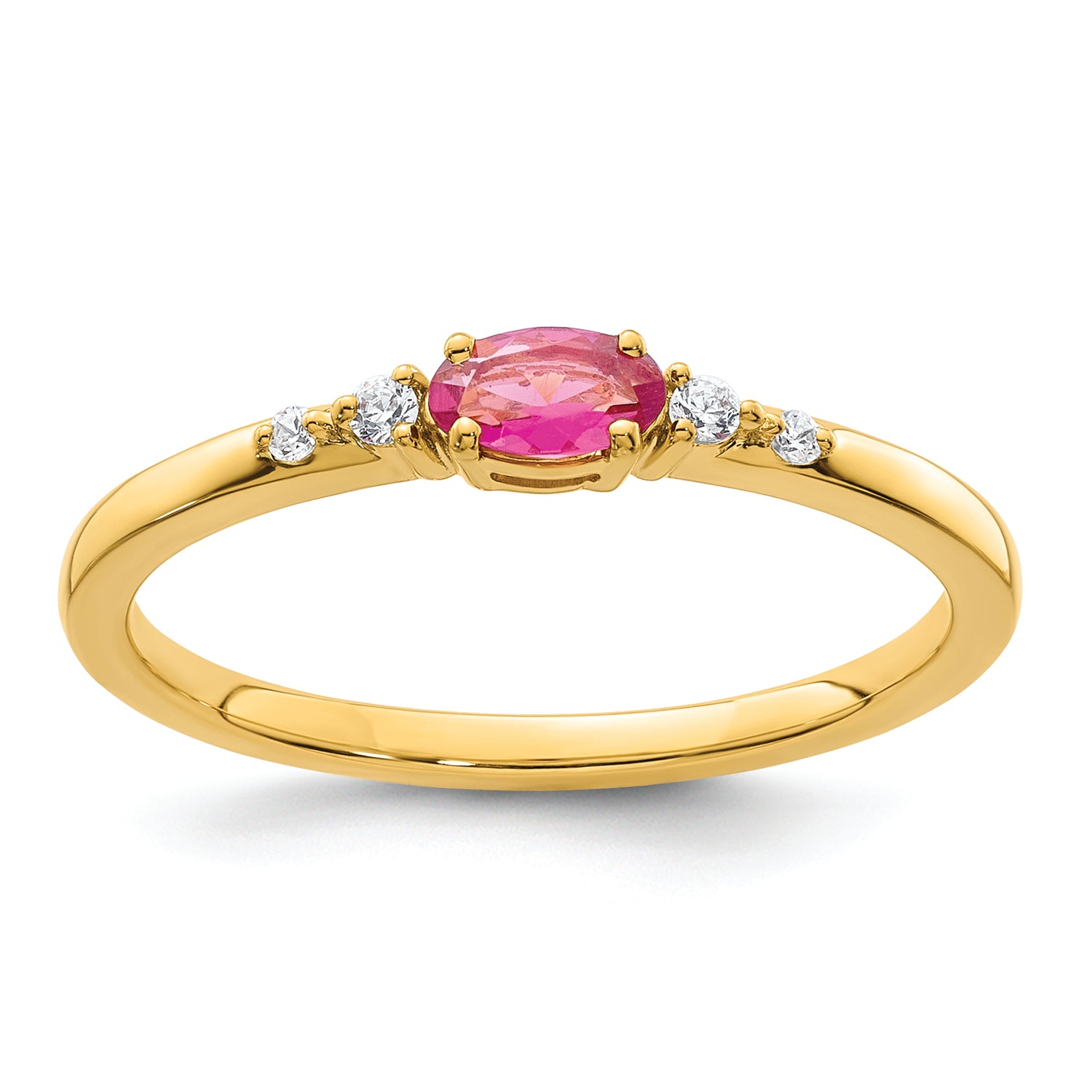 Petal Kiss Pink Oval Tourmaline Band