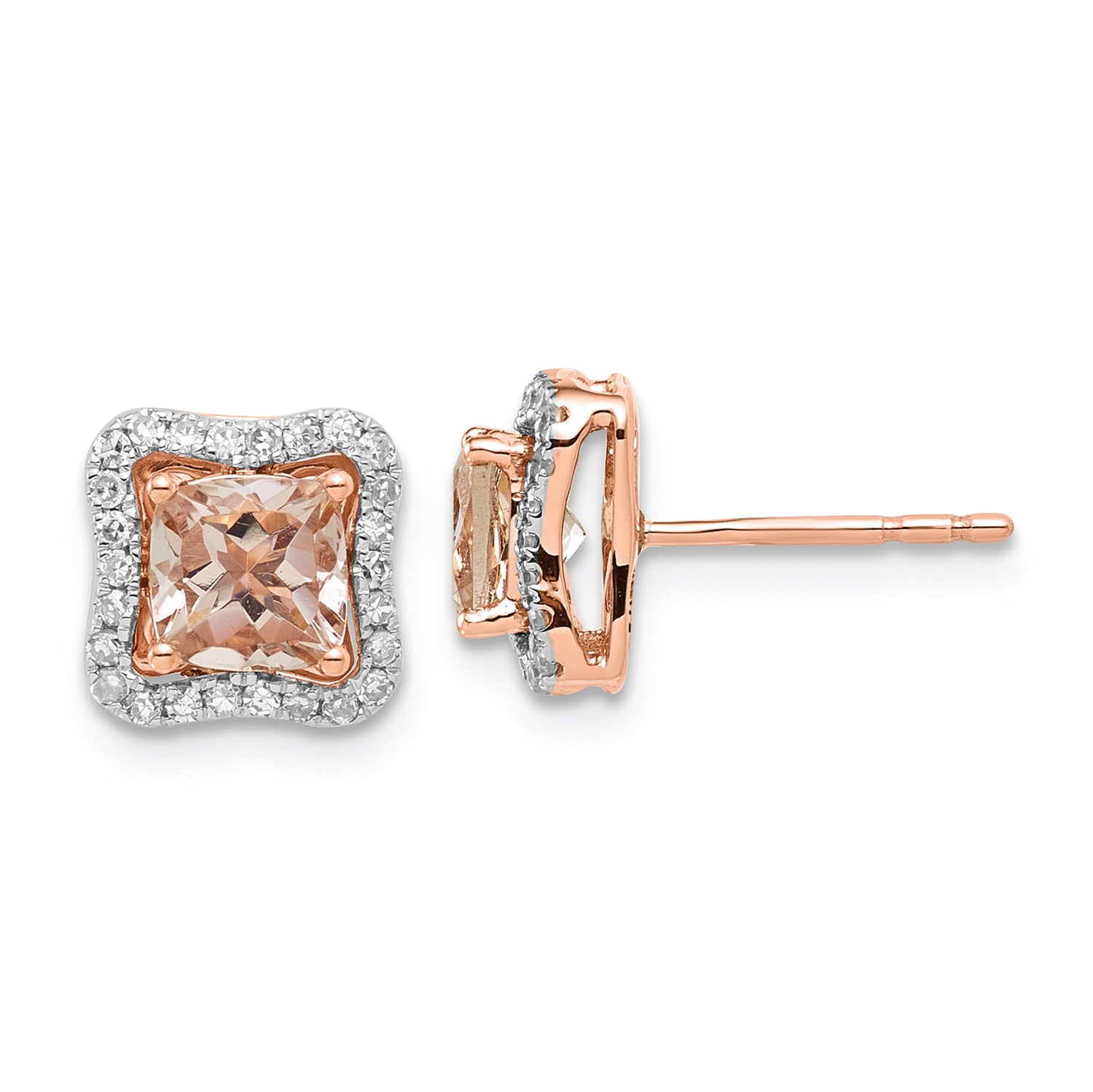 Blushfire Morganite Stud Earrings