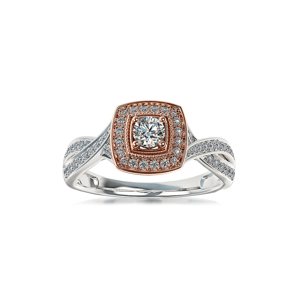 RadiantBlush Round Diamond Engagement Ring