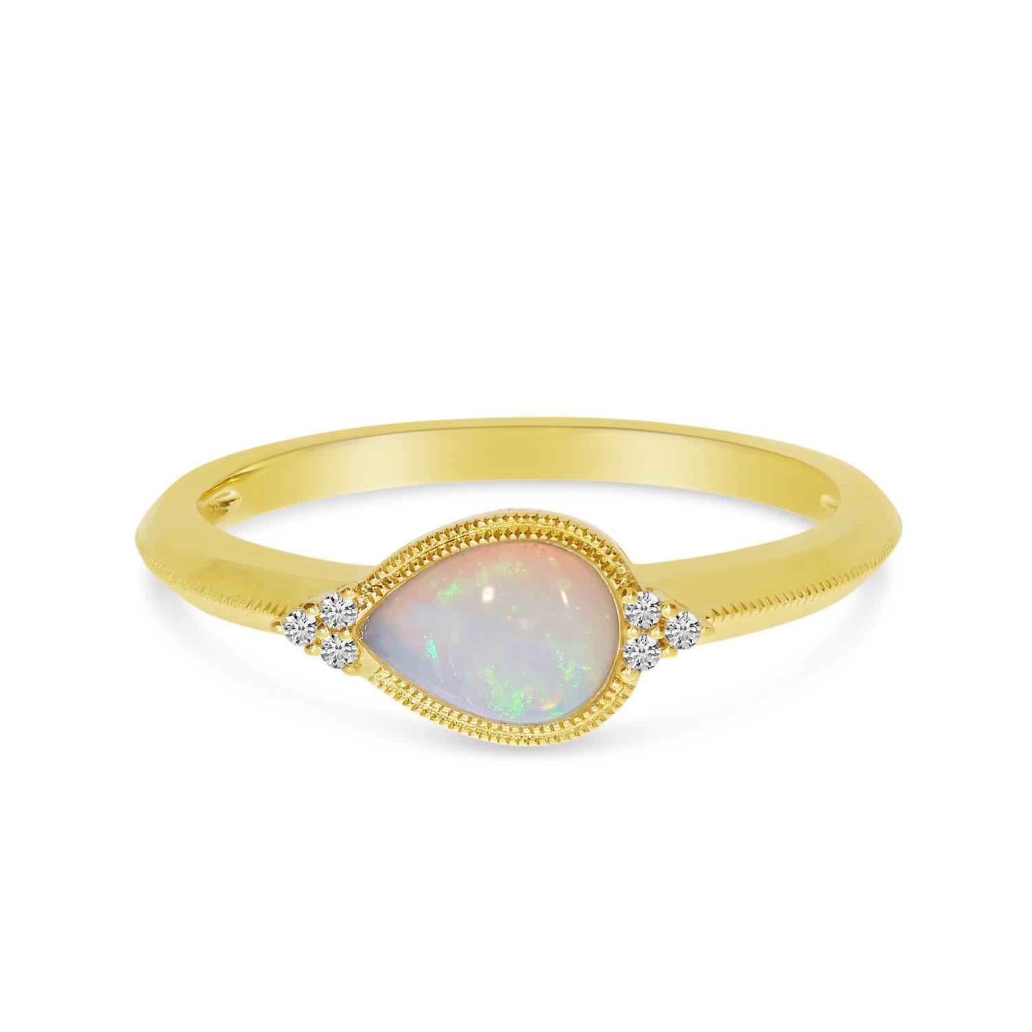 Opal Whisper Diamond Ring