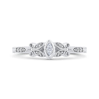 Petal Kiss Marquise Diamond Promise Ring