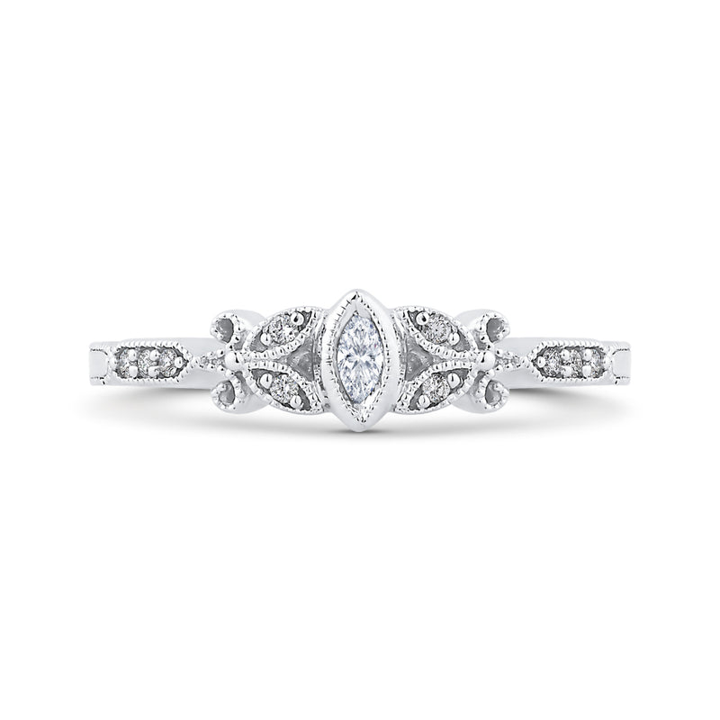 Petal Kiss Marquise Diamond Promise Ring