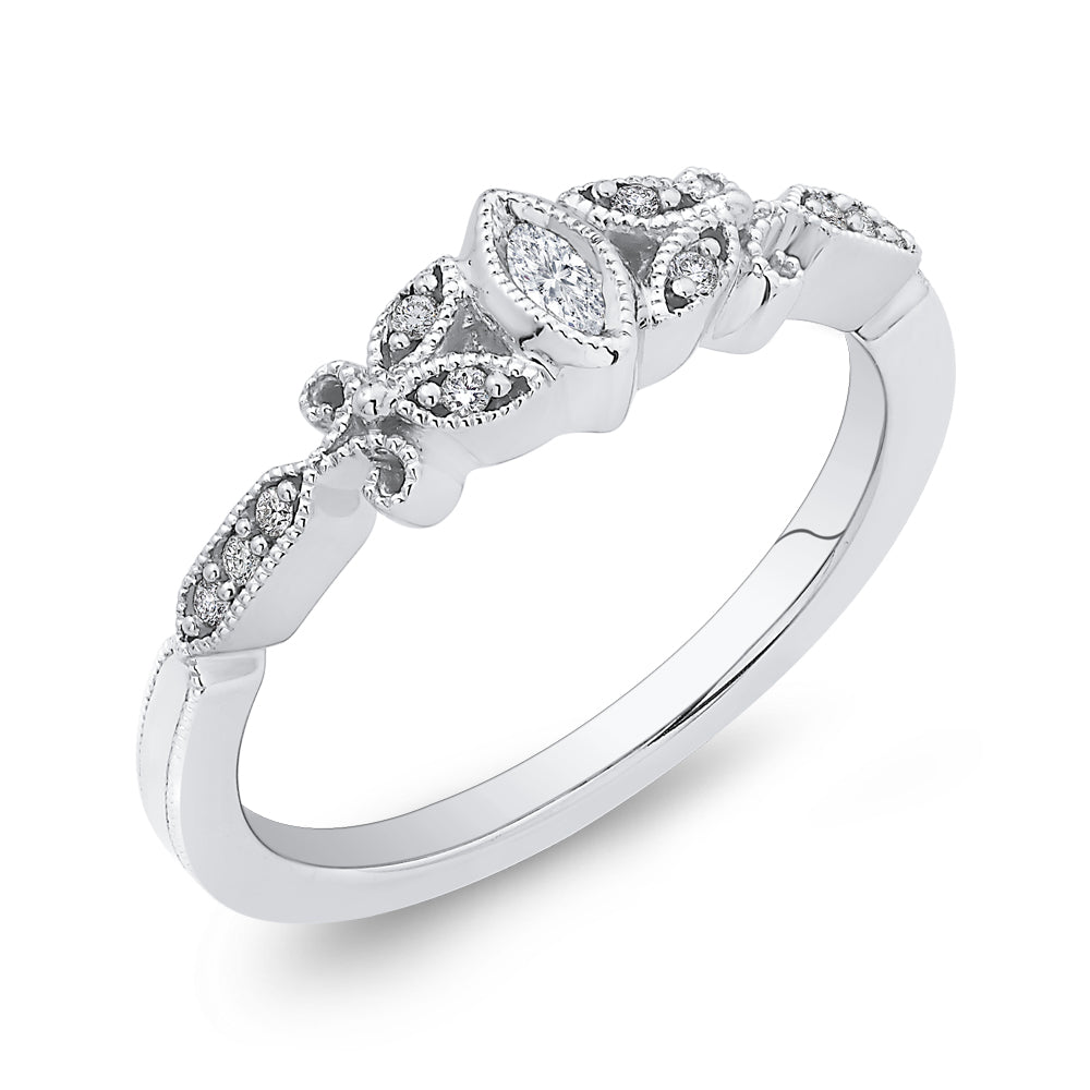 Petal Kiss Marquise Diamond Promise Ring