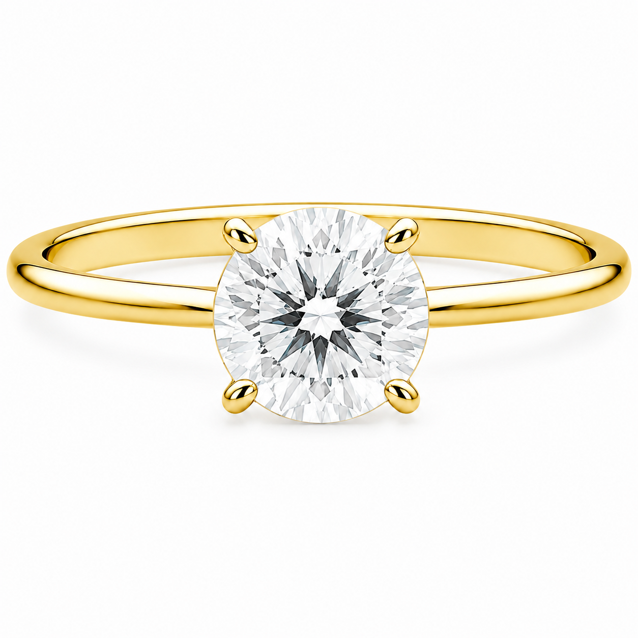 Solar Flare Round Diamond Solitaire Ring