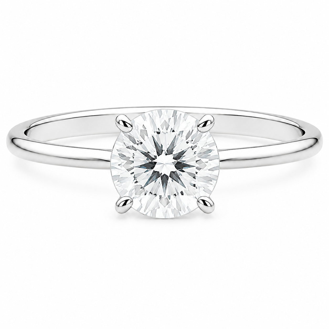Solar Flare Round Diamond Solitaire Ring
