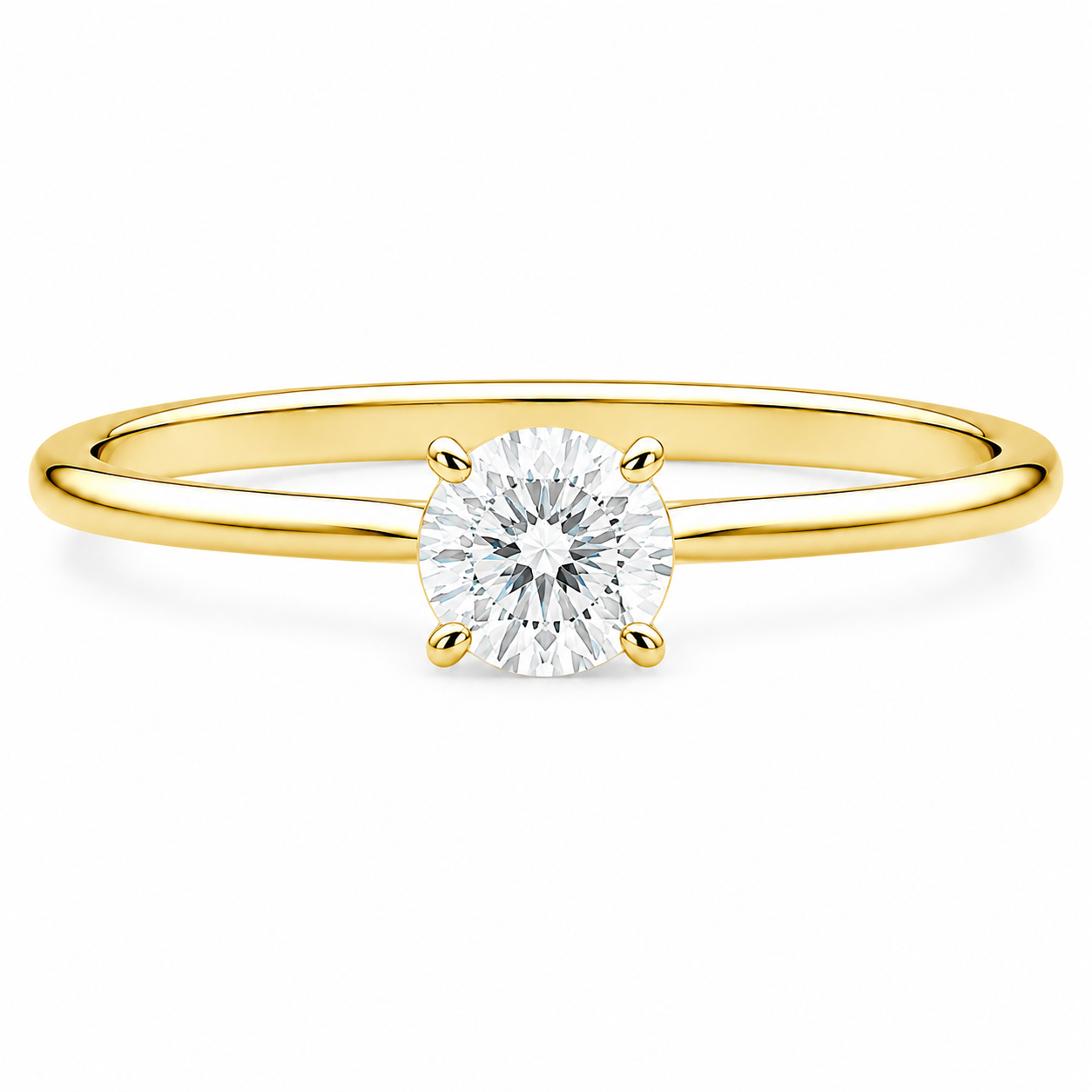 Solar Flare Round Diamond Solitaire Ring