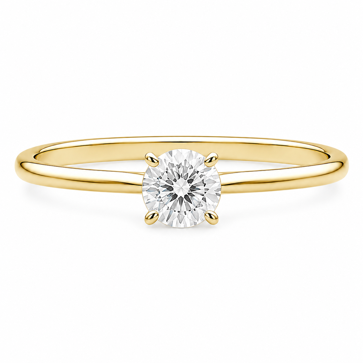 Solar Flare Round Diamond Solitaire Ring