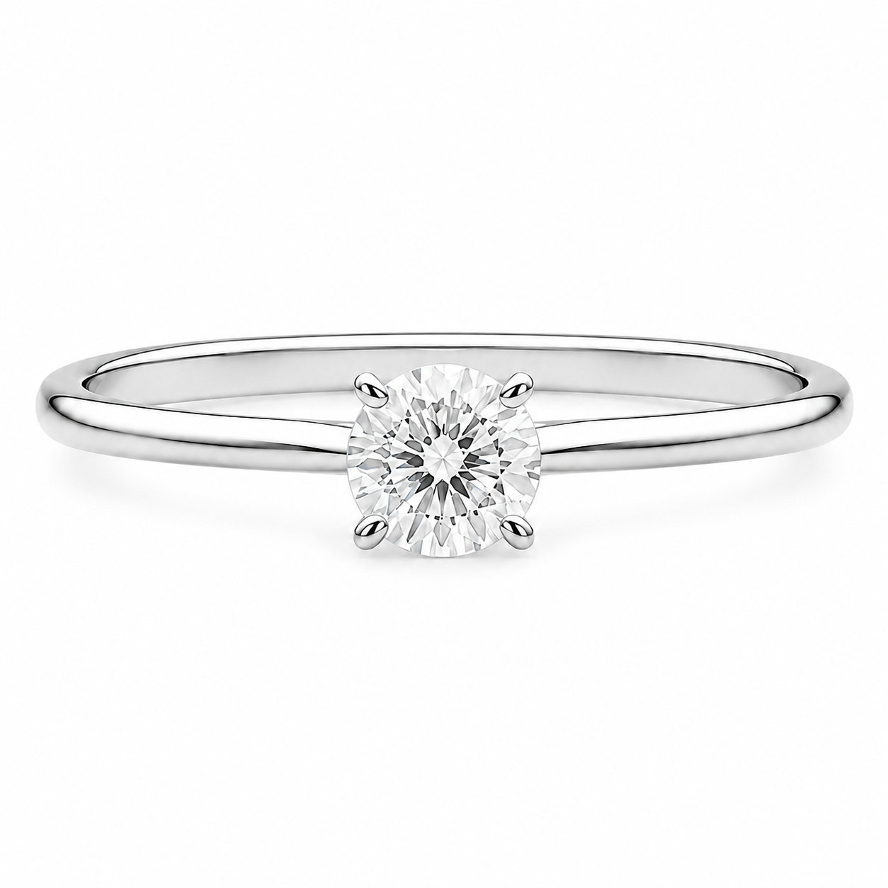 Solar Flare Round Diamond Solitaire Ring