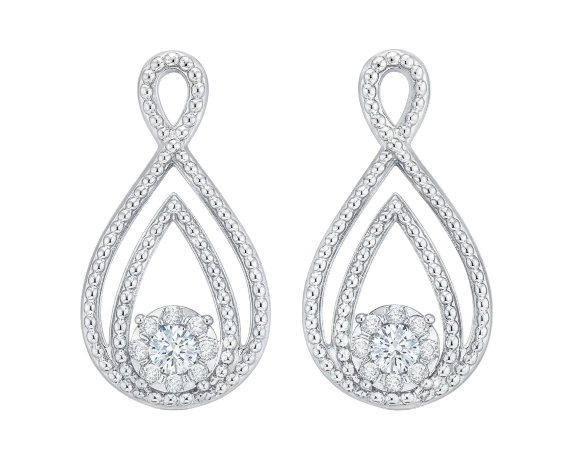 Diamond HaloFlow Drop Earrings