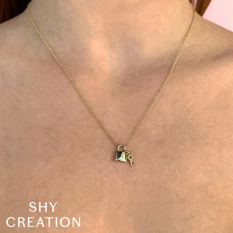 Shy Creation® Key to My Heart Diamond Pendant Necklace