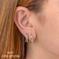 Shy Creation® Cascade Curve Diamond Earrings