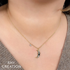 Shy Creation® Stargazer Moon & Diamond Star Pendant Necklace