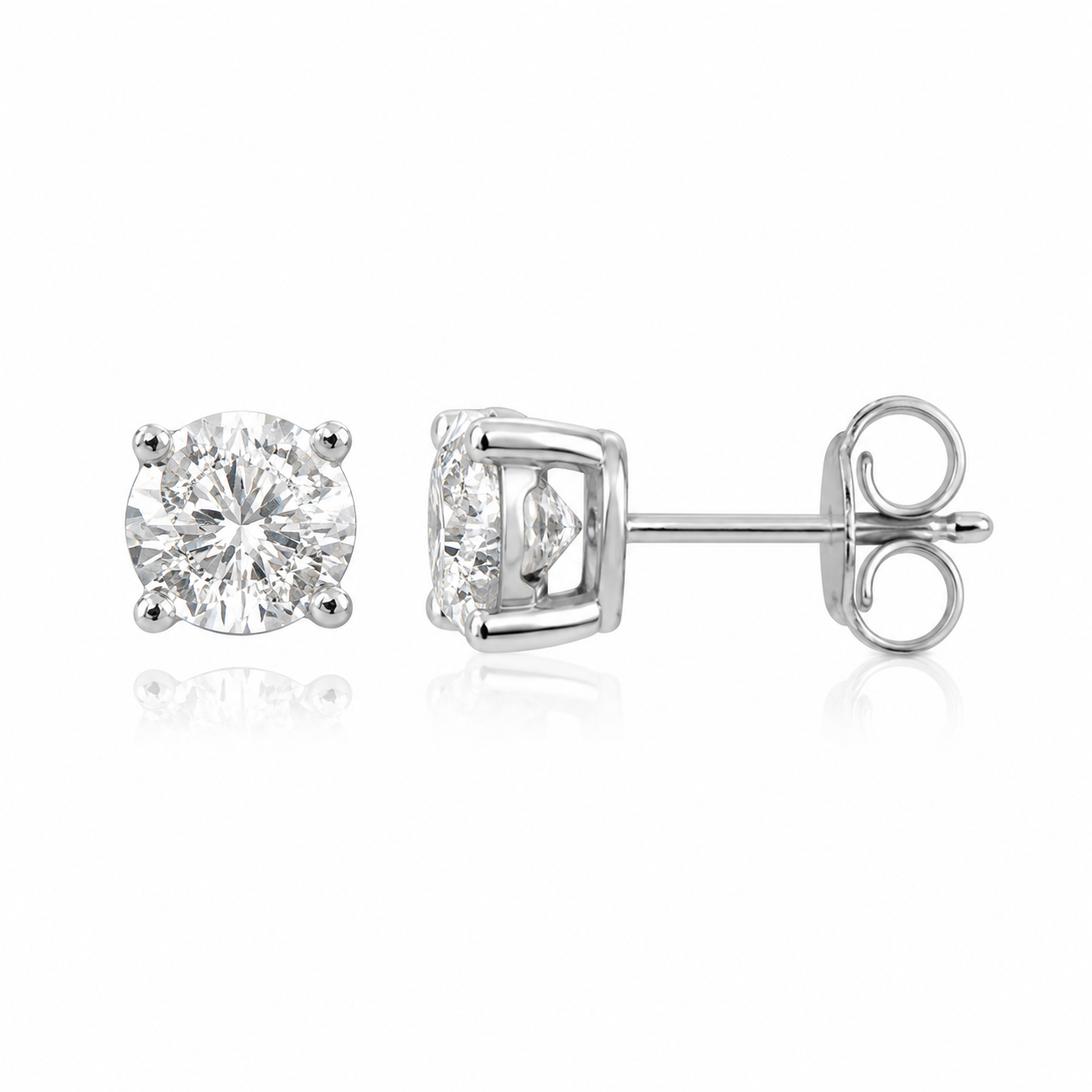 Radiant Illusion Diamond Stud Earrings
