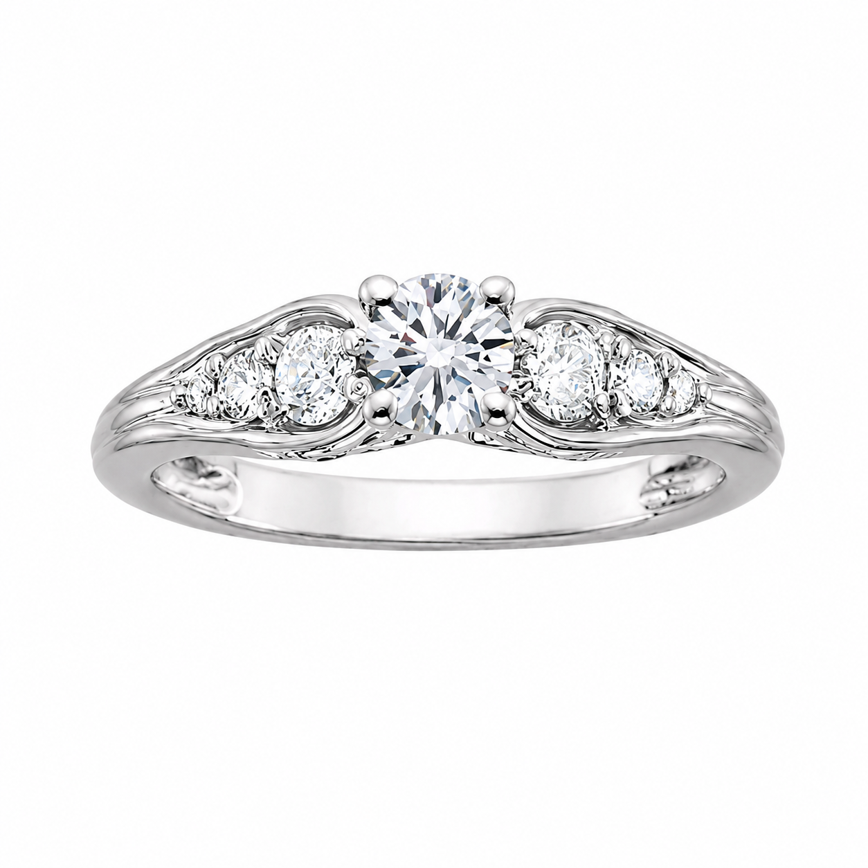Moonlit Cascade Diamond Engagement Ring