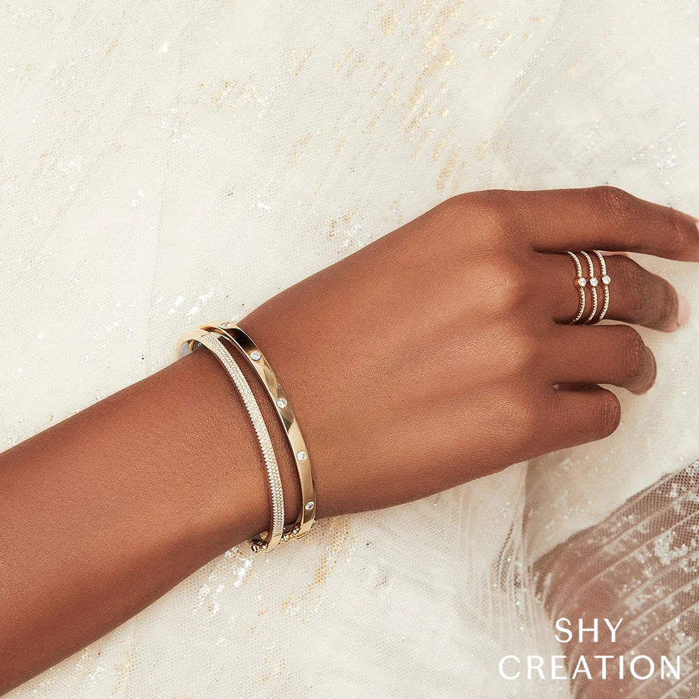 Shy Creation® Bezel Horizon Bangle Bracelet