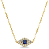 Sapphire Gaze Diamond Evil Eye Pendant